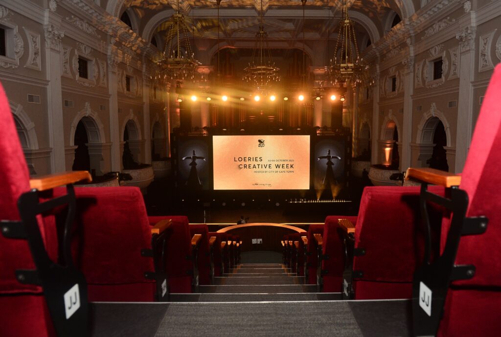 Cape Town City Hall set-up for the Loerie Awards during Loeries Creative Week