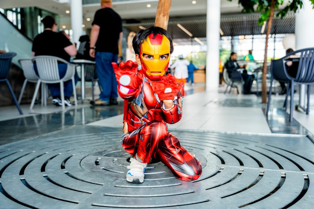 Kid dressed up as Iron Man superhero at First Comic Con Cape Town event