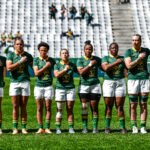 Springbok Women sing the national anthem before their clash against the Barbarians at DHL Stadium in September 2024