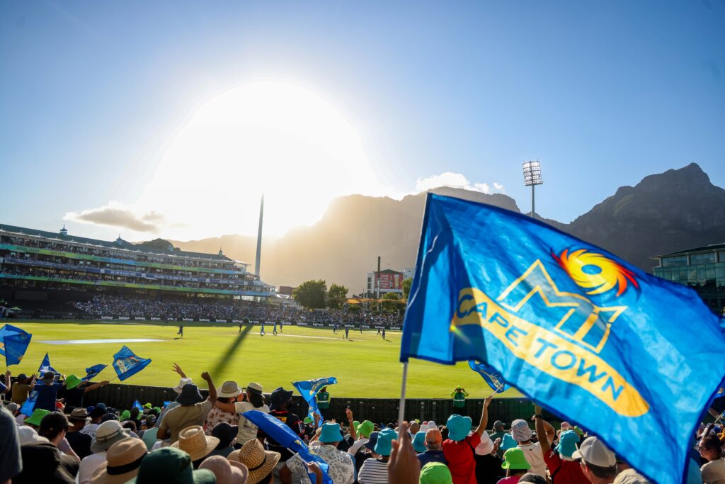Newlands Cricket Ground, with a MI Cape Town flag in the foreground, will host the season 4 final