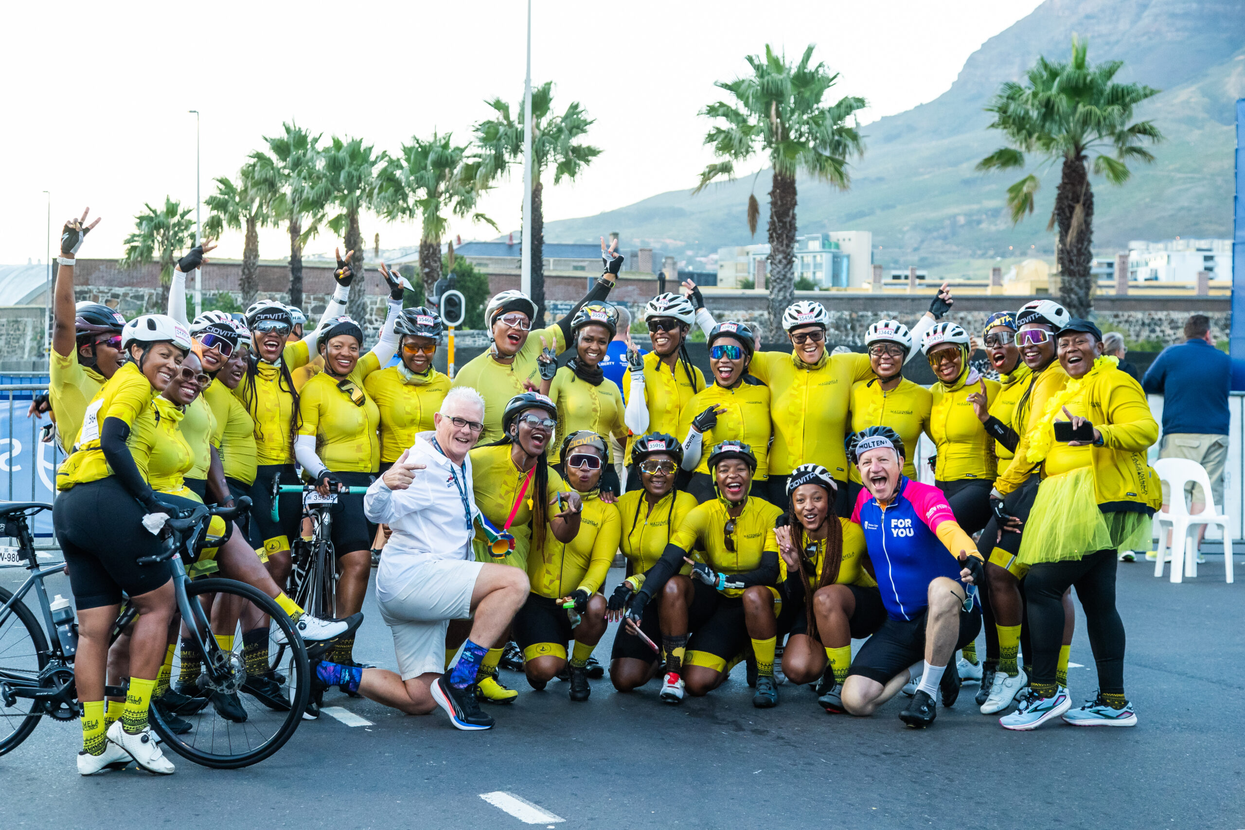 The Matsimela Ladies Clinic at the start line at the Cape Town Cycle Tour