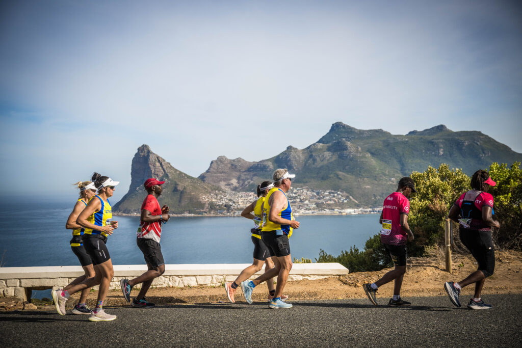 Totalsports Two Oceans Marathon runners on Chapman's Peak drive