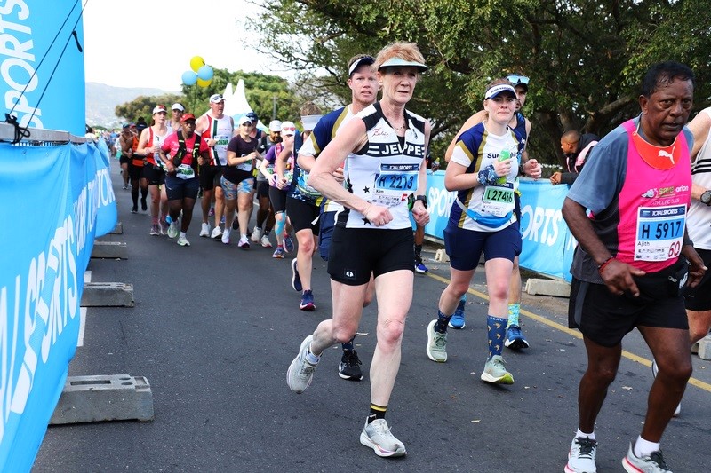 Kim Pain, whose Two Oceans Marathon journey spans four decades, is one of 11 people chasing the Triple Blue Number status on 11 April 2026.