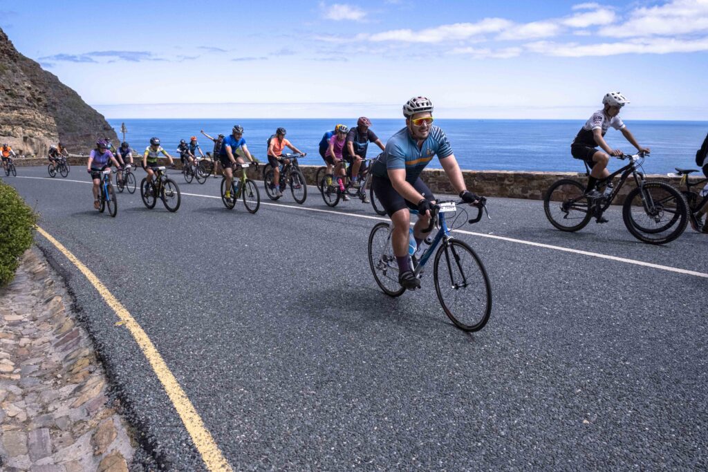 Cyclists on Chapman's Peak Drive